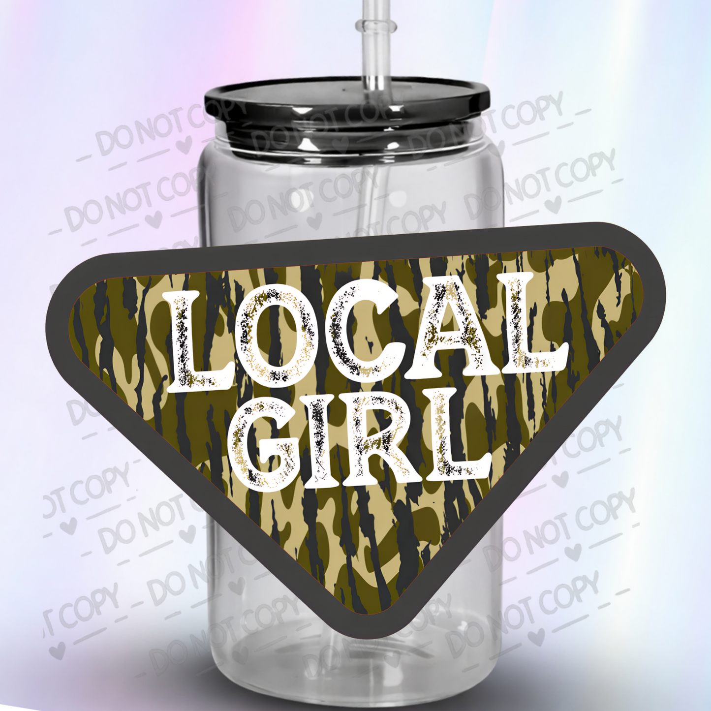 Local Girl Camo UV DTF Decal