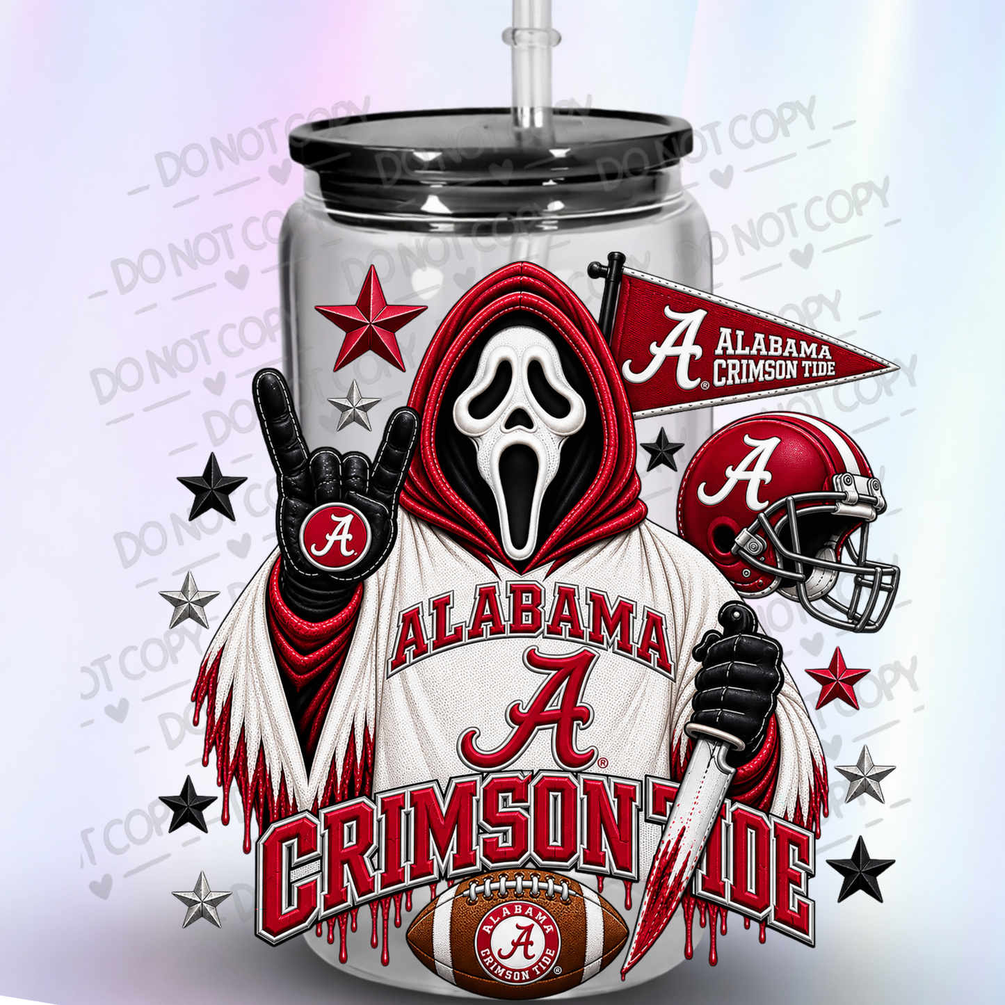 Alabama Crimson Tide Ghostface UV DTF Decal