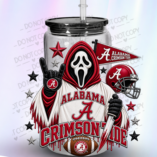 Alabama Crimson Tide Ghostface UV DTF Decal