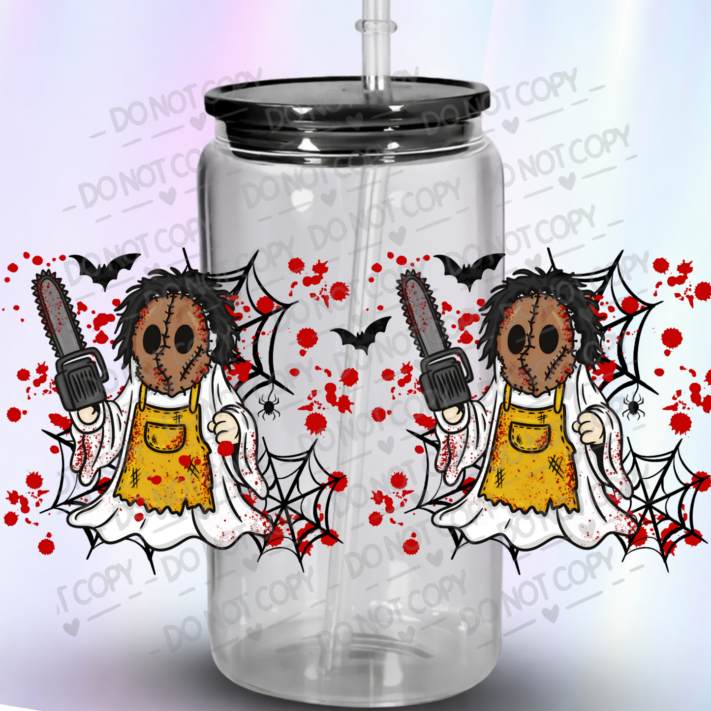 Leatherface Ghost Halloween Horror UV DTF Wrap