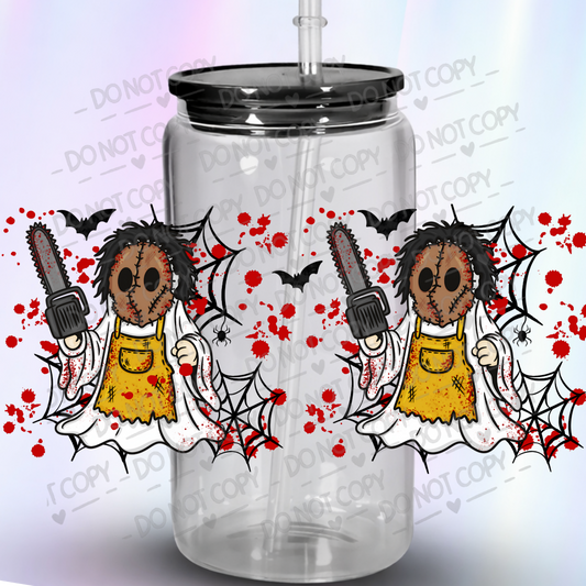 Leatherface Ghost Halloween Horror UV DTF Wrap