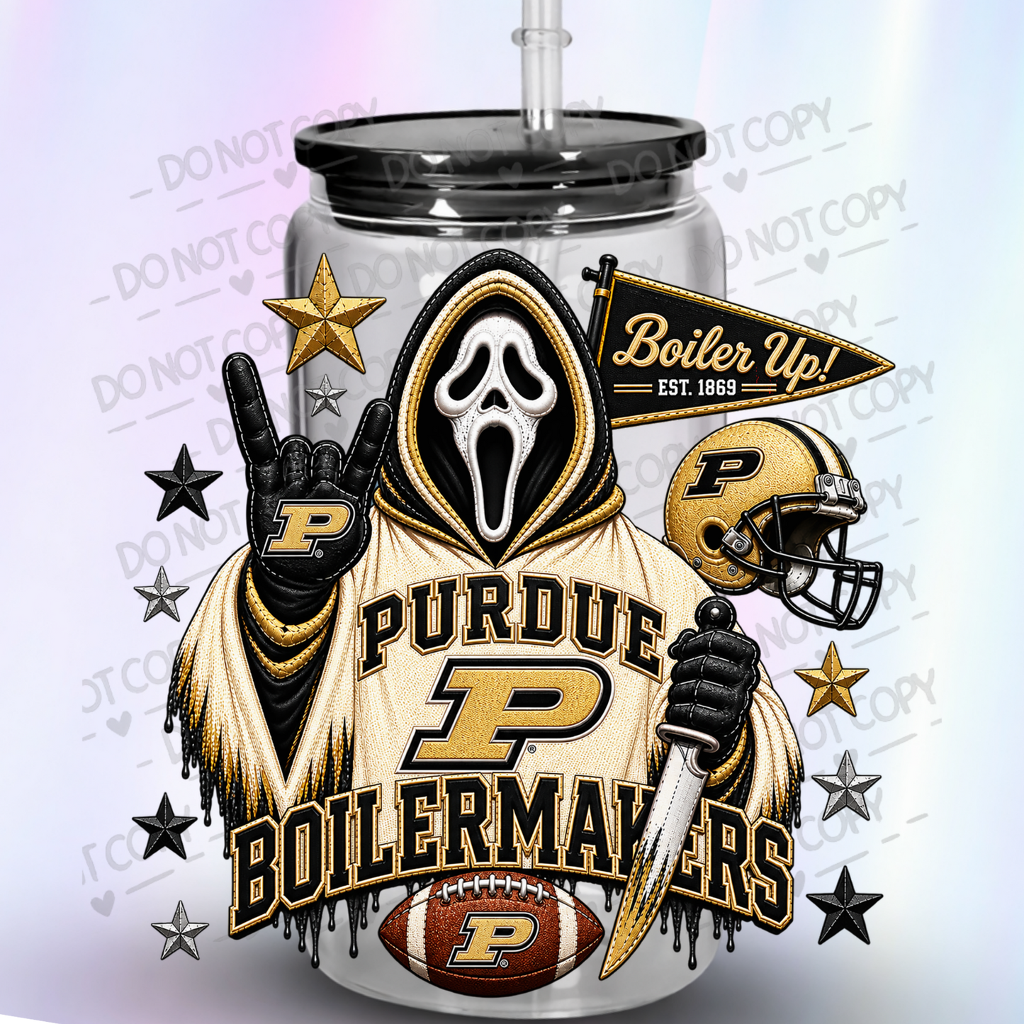 Purdue Boilermakers Ghostface UV DTF Decal