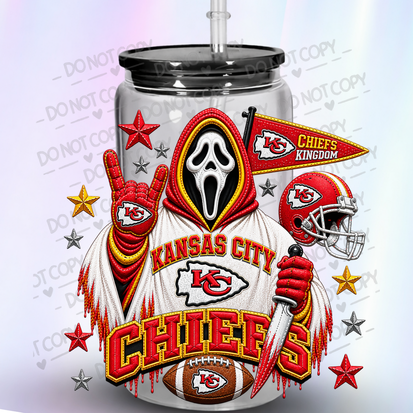 Kansas City Chiefs Ghostface Horror Fan UV DTF Decal