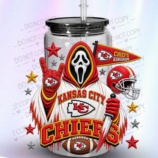 Kansas City Chiefs Ghostface Horror Fan UV DTF Decal