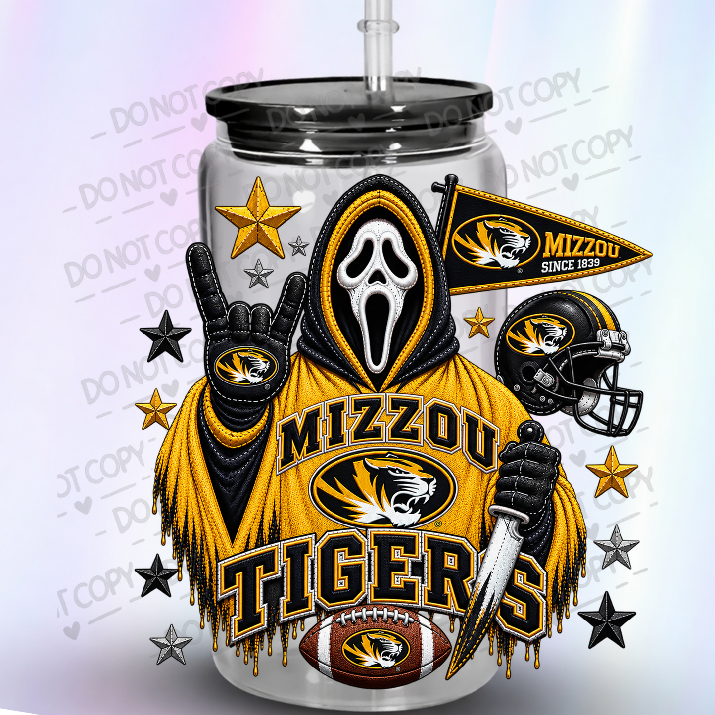 Mizzou Tigers Ghostface UV DTF Decal