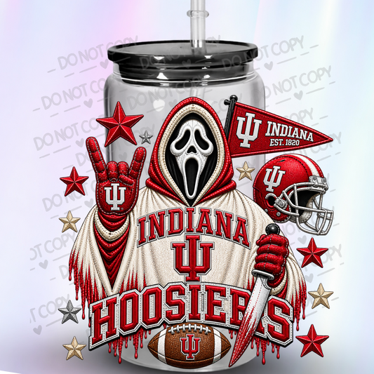 Indiana Hoosiers Ghostface Horror UV DTF Decal