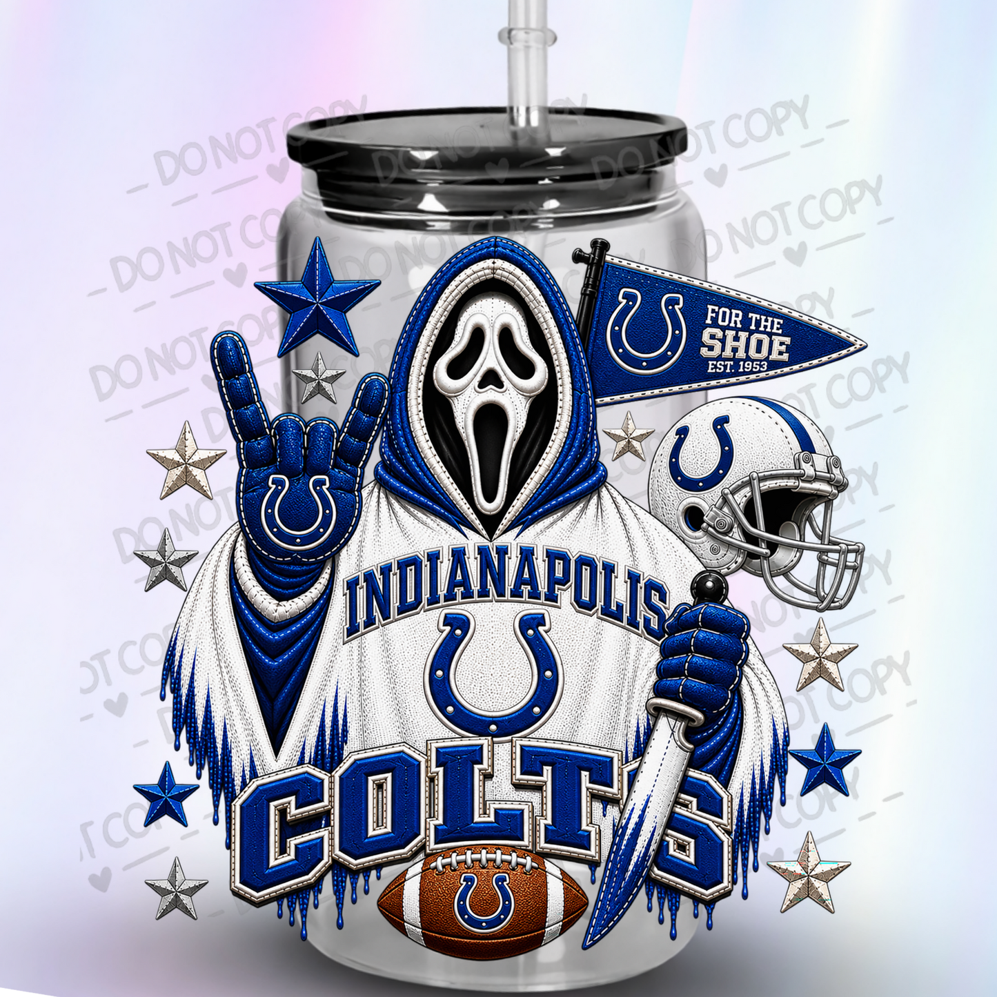 Indianapolis Colts Ghostface Horror UV DTF Decal