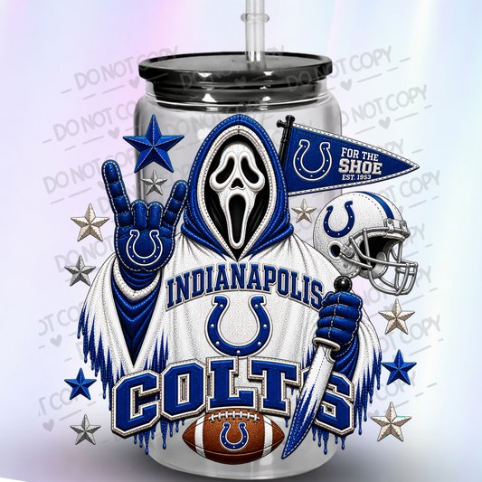 Indianapolis Colts Ghostface Horror UV DTF Decal