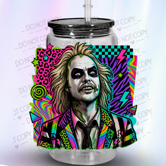 Beetlejuice Neon Pop Art UV DTF Decal