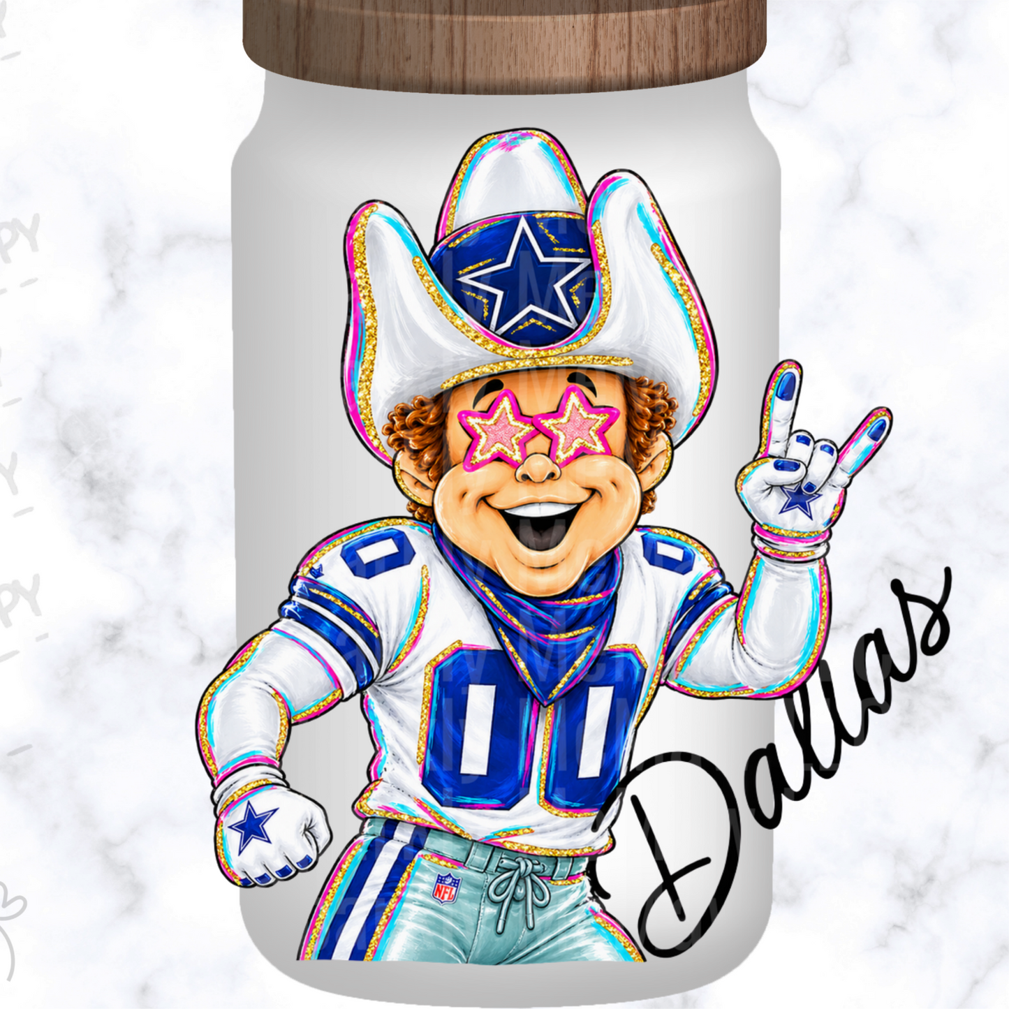 Dallas Cowboys Rowdy Mascot UV DTF Decal