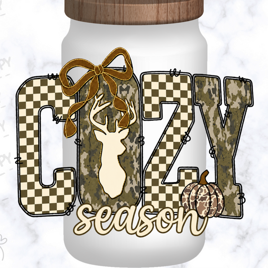 Cozy Season Deer Camo UV DTF Decal