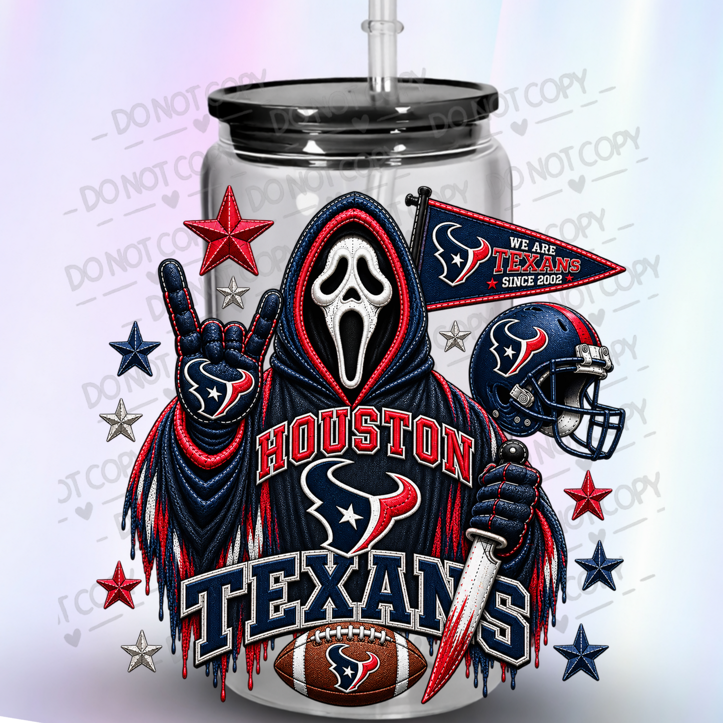 Houston Texans Ghostface Horror UV DTF Decal