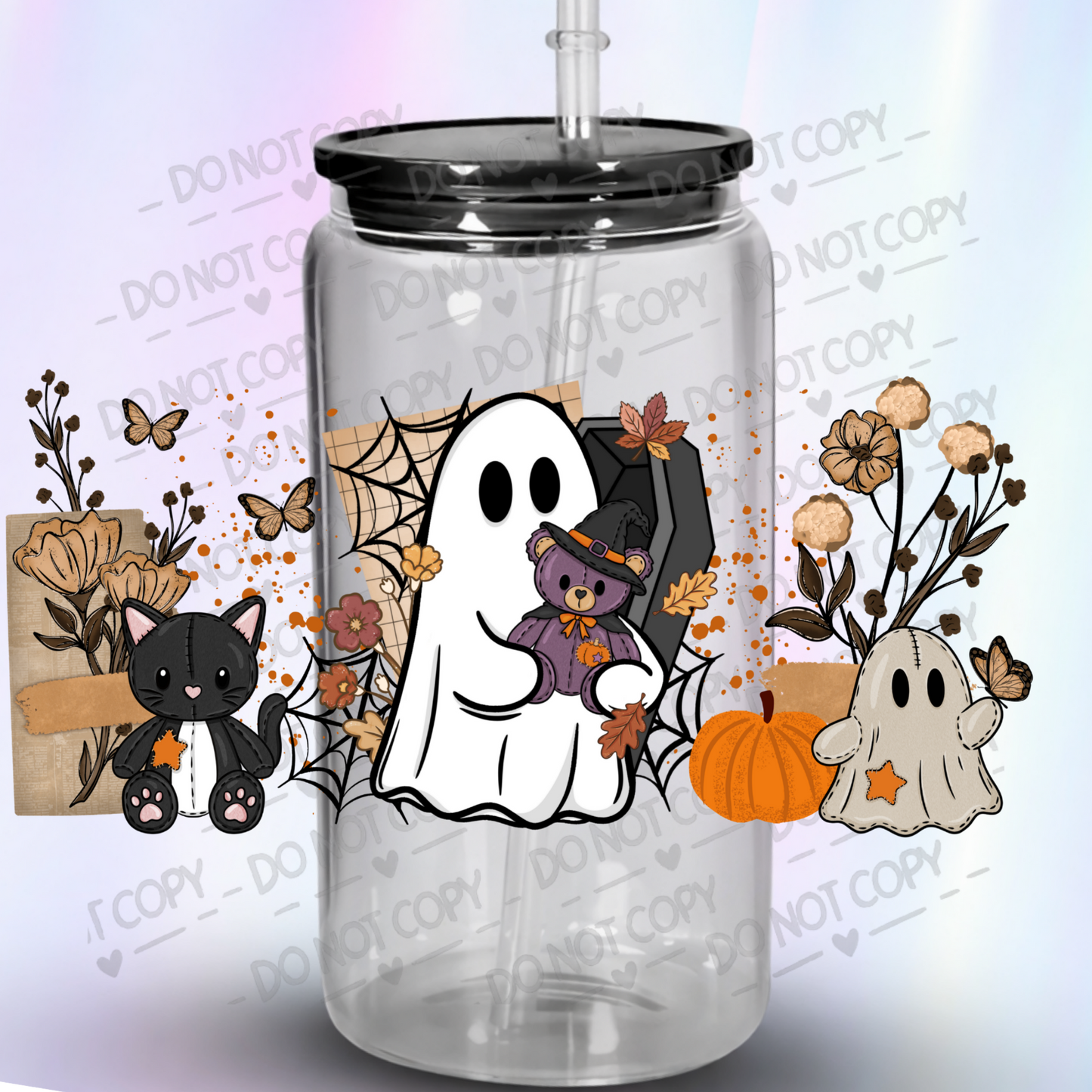 Cute Halloween Ghost Friends UV DTF Wrap
