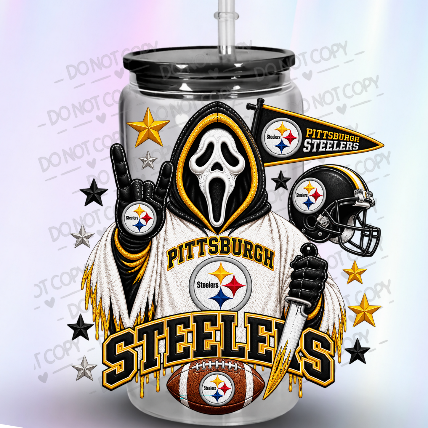 Pittsburgh Steelers Ghostface Horror UV DTF Decal
