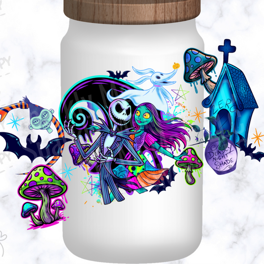 Jack and Sally Nightmare UV DTF 16 OZ Wrap