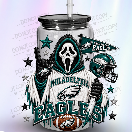 Philadelphia Eagles Ghostface Horror Fan UV DTF Decal