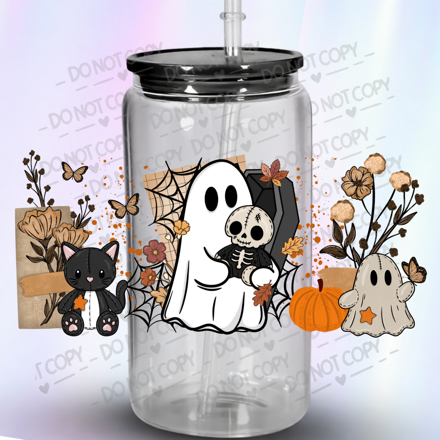 Cute Halloween Ghost Friends UV DTF Wrap
