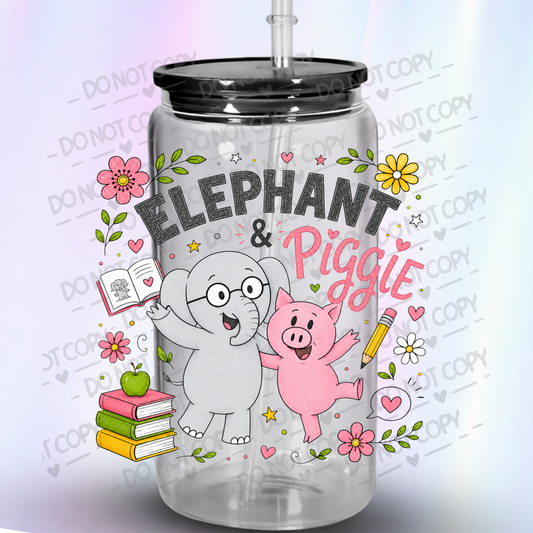 Elephant & Piggie Friends UV DTF Decal