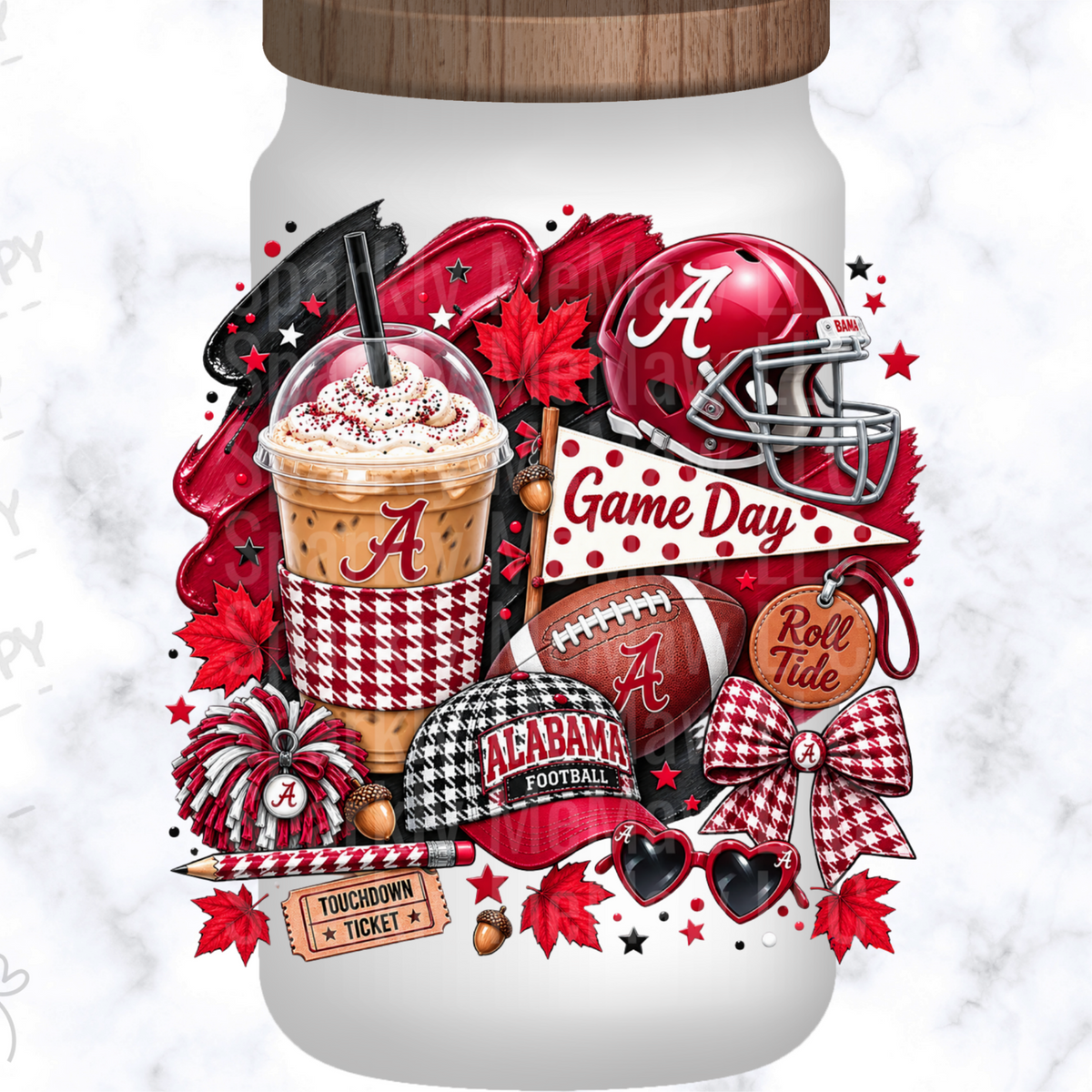 Alabama Football Game Day Collage UV DTF Decal