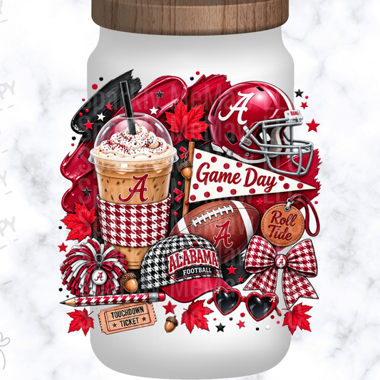 Alabama Football Game Day Collage UV DTF Decal