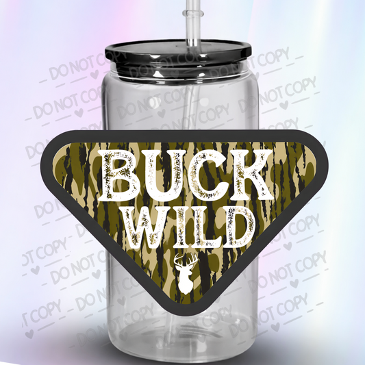 Buck Wild Camo Deer UV DTF Decal