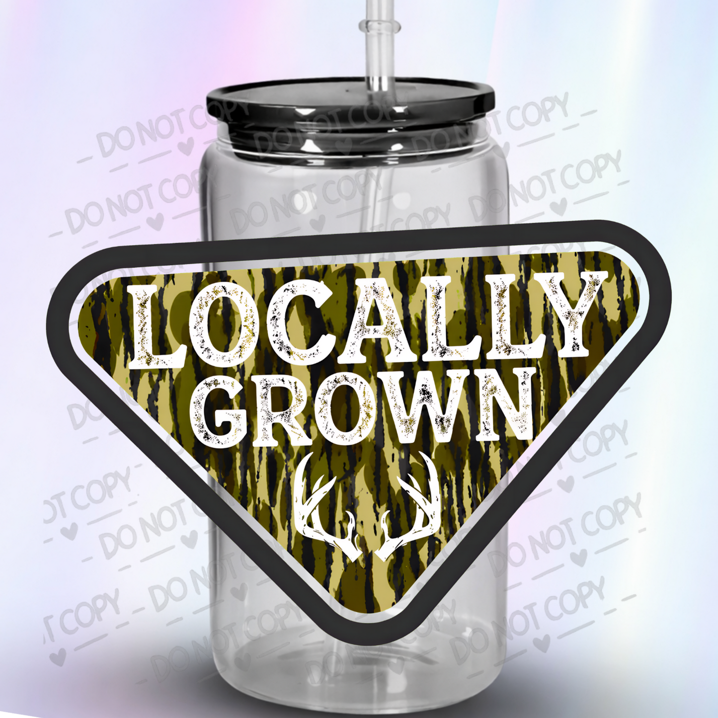 Locally Grown Camo Deer UV DTF Decal
