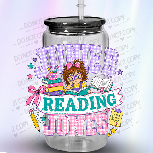 Junie B. Jones Reading UV DTF Decal
