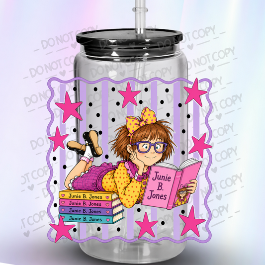 Junie B. Jones Reading Books is a UV DTF Decal