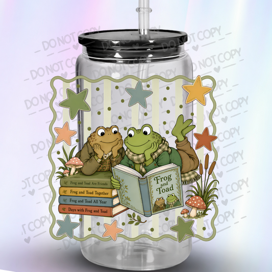Frog and Toad Reading Friends is a UV DTF Decal