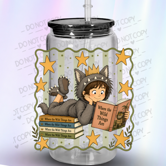 Max in Wild Things Costume Reading Where the Wild Things Are Book This is a UV DTF Decal