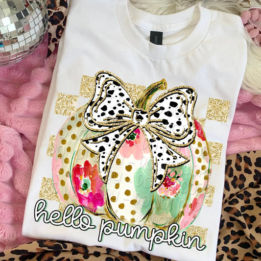 Hello Pumplkin 1 DTF Print (Fabrics only) 2$ print deal