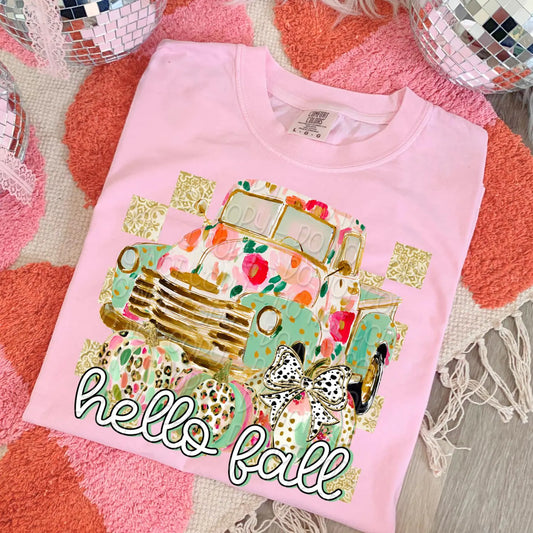 Hello Fall Truck DTF Print (Fabrics only) 2$ print deal