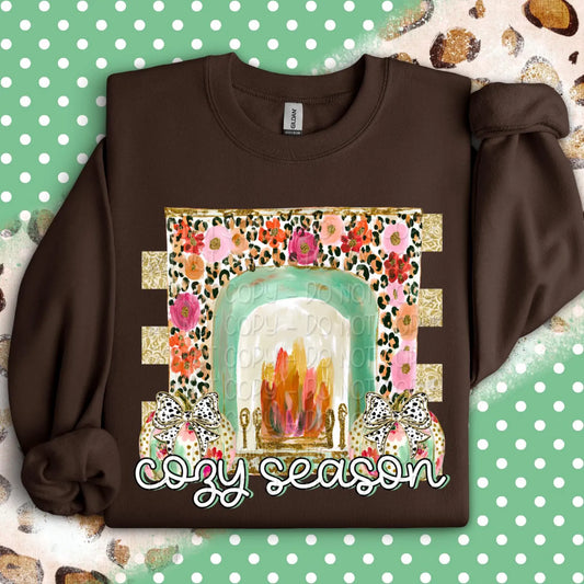 Cozy Season Fireplace DTF Print (Fabrics only) 2$ print deal