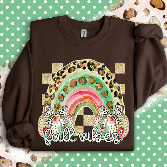 Fall Vibes Rainbow DTF Print (Fabrics only) 2$ print deal