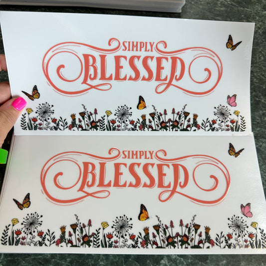 Simply Blessed UV DTF Wrap 9.7 x 4.3 inches