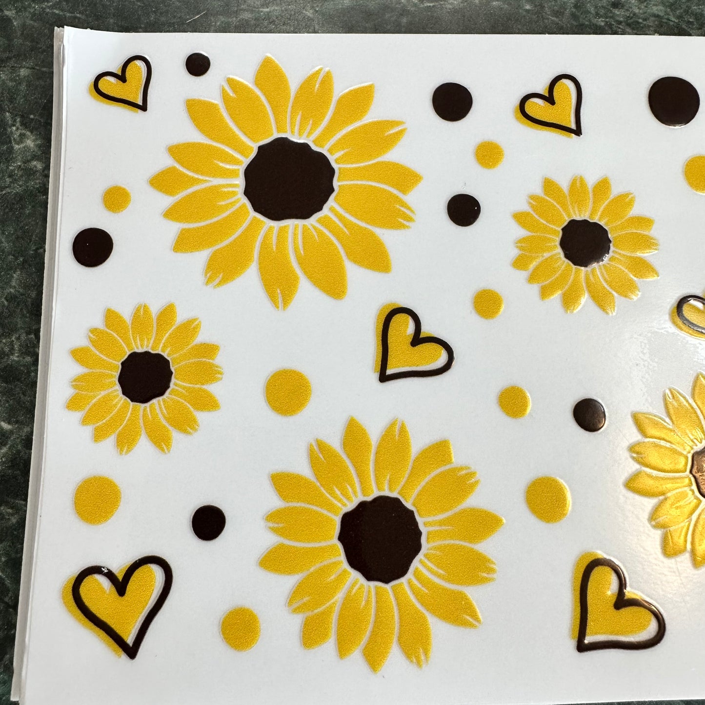 Sunflowers and Hearts UV DTF Wrap