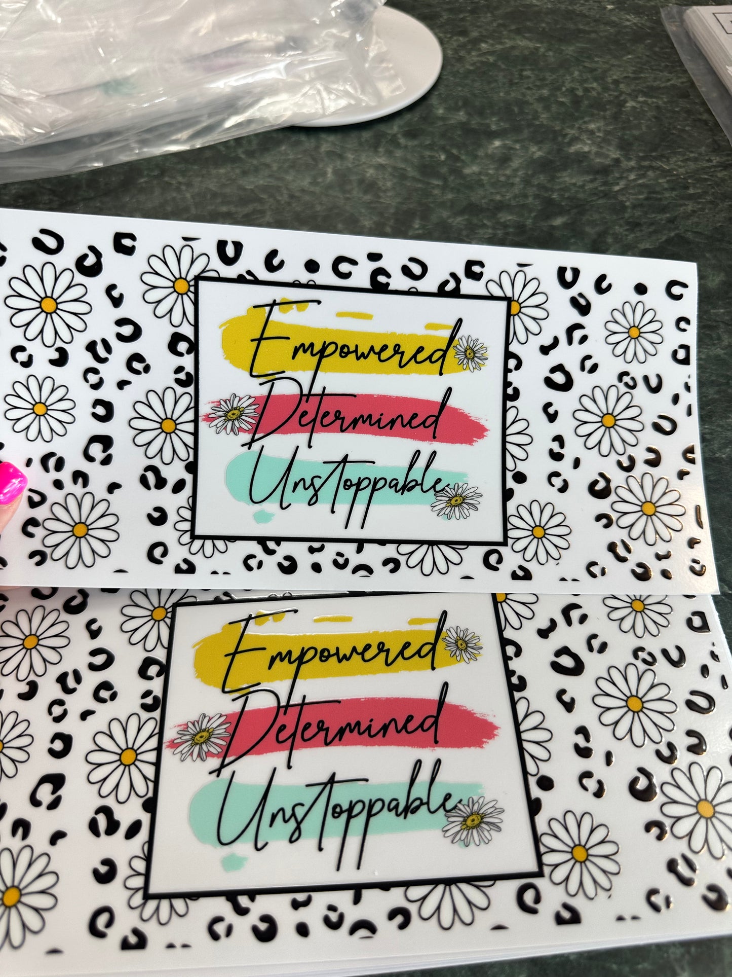 Empowered Determined Unstoppable UV DTF Wrap