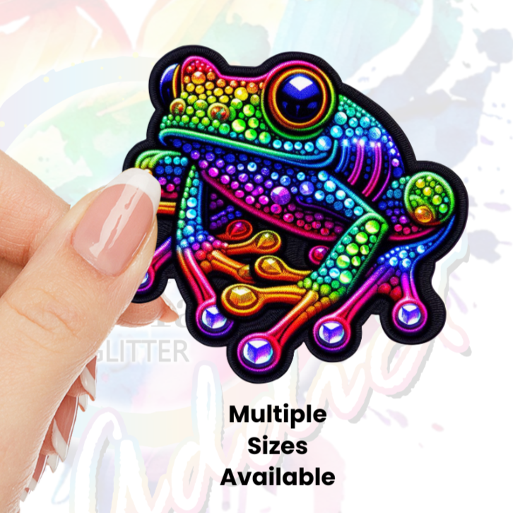 Embroidered Frog (faux) UV DTF Decal