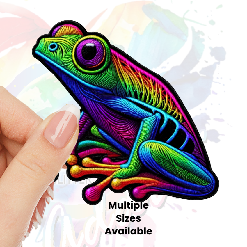 Embroidered Frog 2 (faux) UV DTF Decal