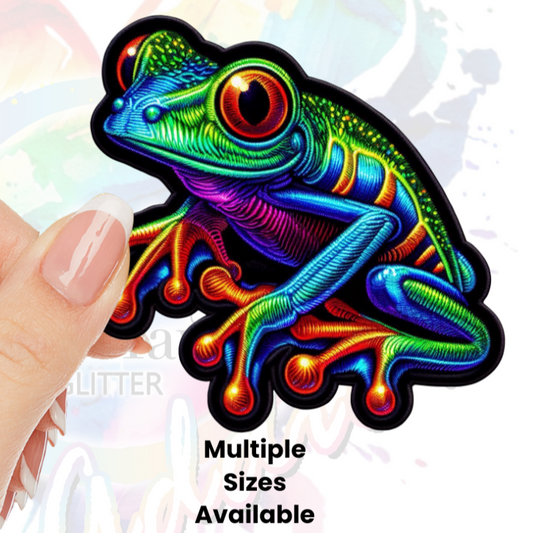 Embroidered Frog 3 (faux) UV DTF Decal