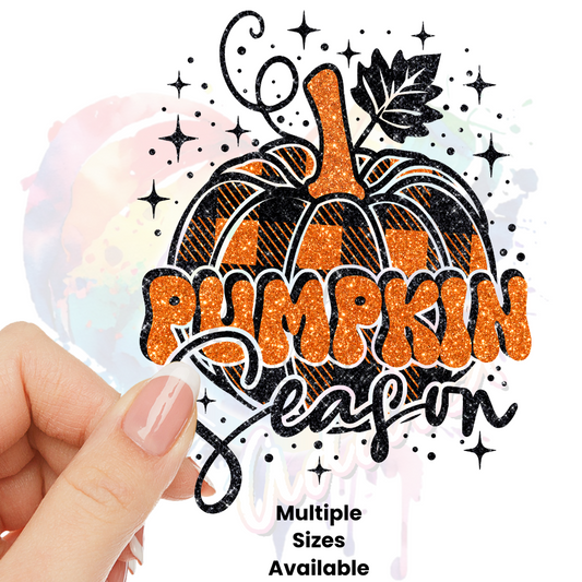 Retro Glitter Pumpkin Season UV DTF Decal