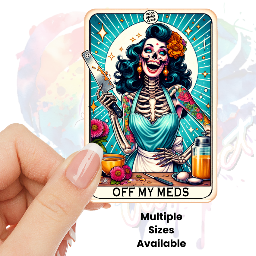 Off My Meds Tarot UV DTF Decal