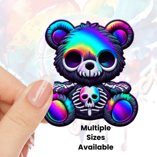 Skeleton Teddy UV DTF Decal