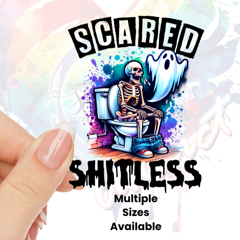 Scared Shitless (black) UV DTF Decal