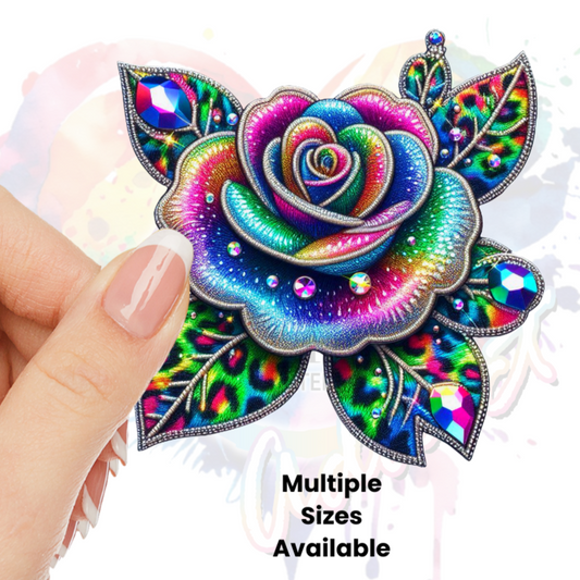 Jeweled Rose UV DTF Decal