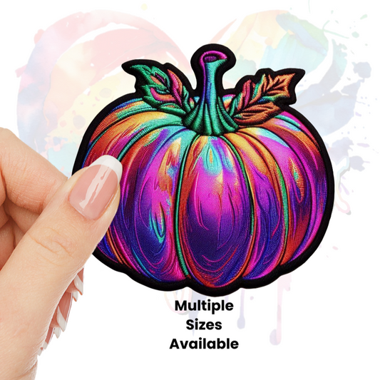 Faux Embroidered Pumpkin UV DTF Decal