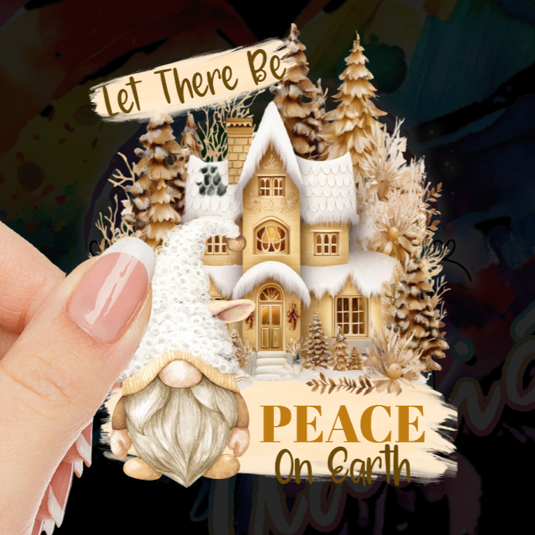 Gnome House Peace on Earth UV DTF Decal