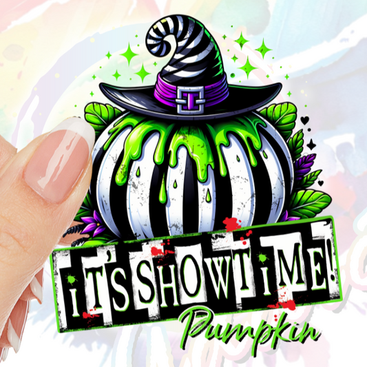 It's Showtime Pumpkin UV DTF Decal