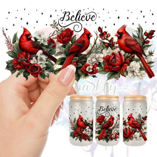 Believe Red cardinal Wrap 9.7x4