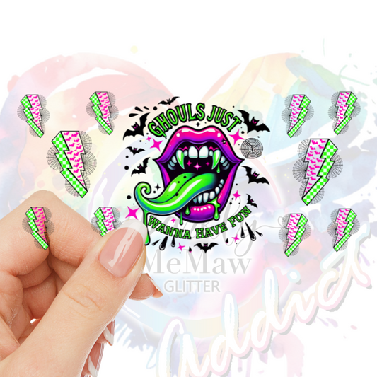 Ghouls just wanna have fun uv dtf Wrap (decal set)